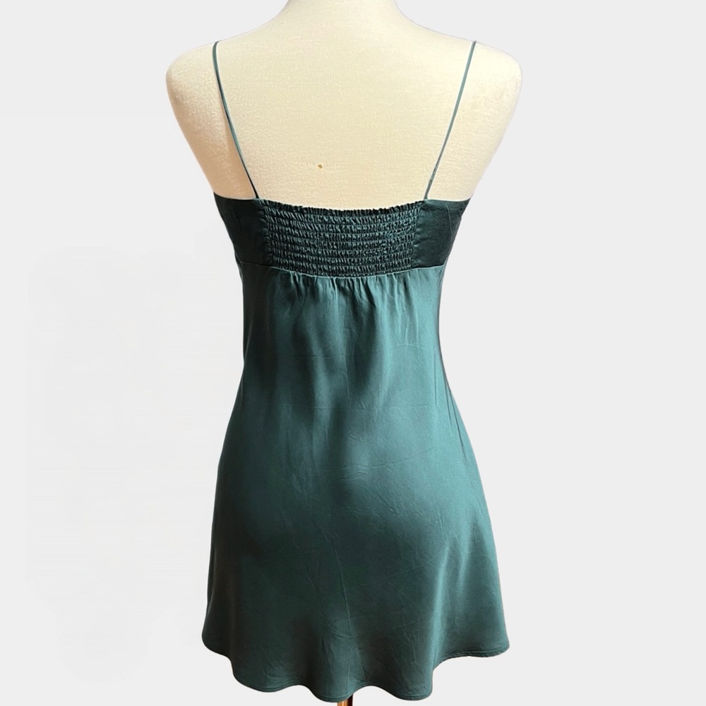 PINK Victoria’s Secret TENCEL™ Slip Mini Dress | Y2K Emerald Green S-M - Picture 3 of 10
